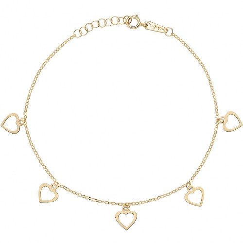 Bracciale Con Cuori Pendenti Oro AU9BRMUCG